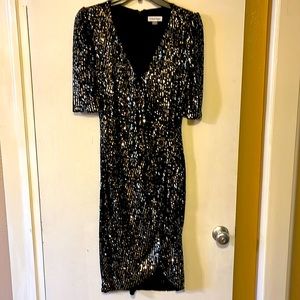 Black and silver sequin cocktail dress